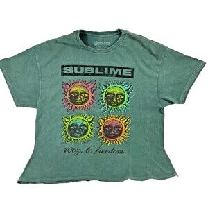 Official Sublime "40oz to Freedom" Green Distressed Graphic Short Sleeve Tee XL